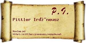 Pittler Iréneusz névjegykártya